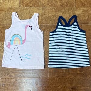 Toddler Girls OshKosh B’Gosh Tank Tops - 4T - 2 included! - Stripes + Flamingo